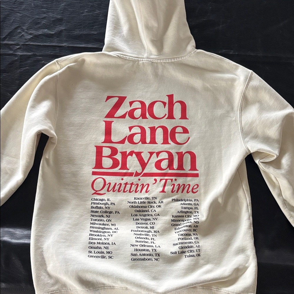 Zach Bryan “Quittin’ Time” Tour Beige Hoodie
